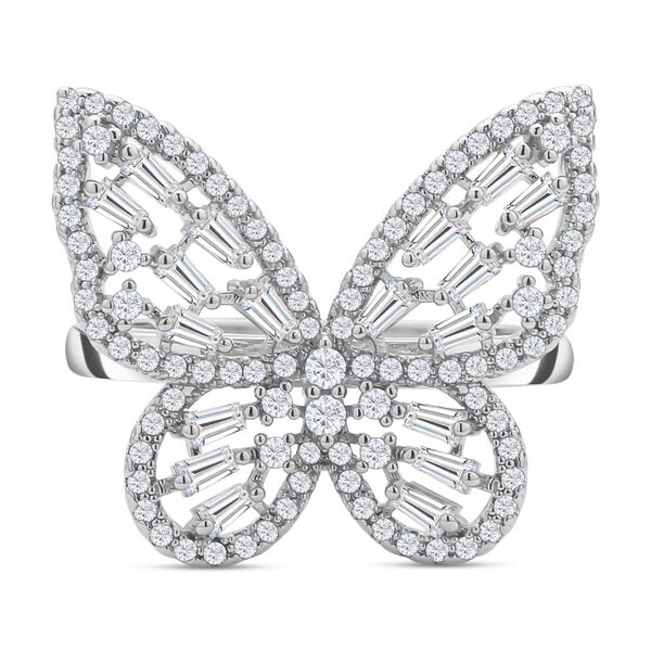 Wei&szlig;er Zirkonia-Ring, reines Messing (Gr&ouml;&szlig;e 16.00) ca. 1,56 ct