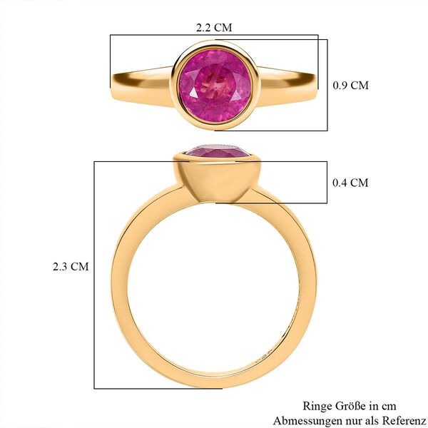AAA Ilakaka Rosa Saphir (Fissure gef&uuml;llt) Ring 925 Silber 750 Gelbgold Vermeil (Gr&ouml;&szlig;e 19.00) ca. 2,00 ct image number 6