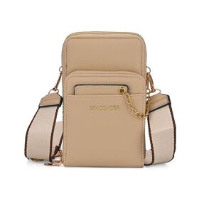 PASSAGE Crossbody-Handytasche mit Abnehmbarem Kartenhalter, 18x6.5x11cm, beige