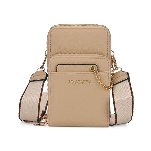 PASSAGE Crossbody Tasche, 18x6,5x11cm, Beige image number 0