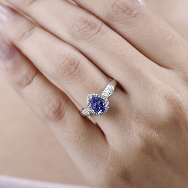 AA Tansanit und Zirkon Ring - 1.34 ct. image number 3