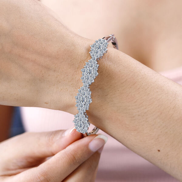 Moissanit Cluster Armreif, 19cm - 7,70 ct. image number 7