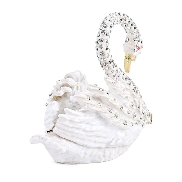 LIVMORE Schwan-Design Schmuckdose, 7x4,5x6cm, Wei&szlig; image number 4