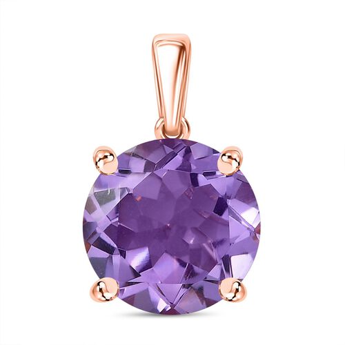 D’joy AA Rose De France Amethyst, Weißer Zirkon Anhänger 925 Silber 750 rosévergoldet ca. 5.92 ct image number 0