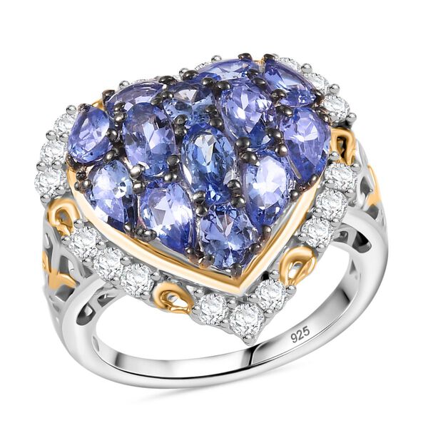 Tansanit Ring 925 Silber rhodiniert (Gr&ouml;&szlig;e 21.00) ca. 3,16 ct image number 4