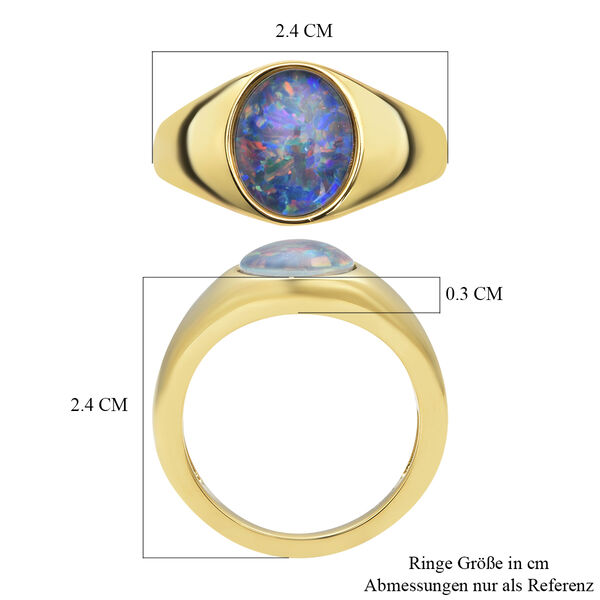 Boulder Opal Triplett-Ring, 925 Silber vergoldet  ca. 2,02 ct image number 5