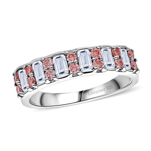 LUXURIANT DIAMOND -Lab Grown Diamant SI-GH, Lab Grown Rosa Diamant SI-GH Ring 925 Silber platiniert (Größe 18.00) ca. 1.00 ct image number 2