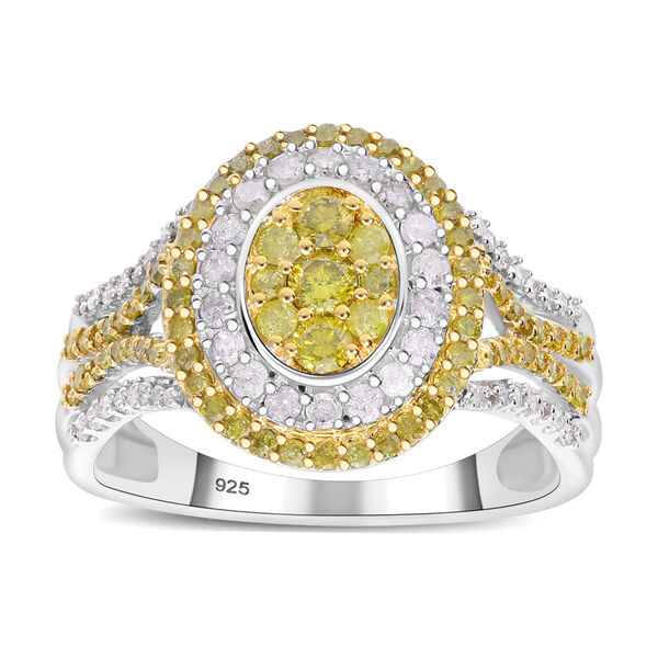 Gelber und wei&szlig;er Diamant Ring  - 0,99 ct. image number 7