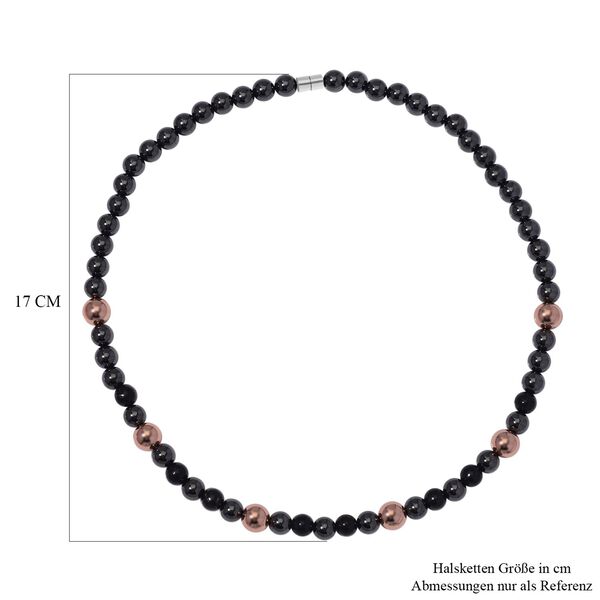 8mm H&auml;matit und Shungit Halskette, 50cm - 292,65 ct. image number 5