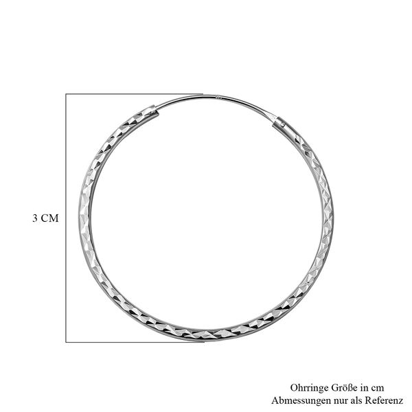 Creolen mit Diamantschliff-Muster image number 2