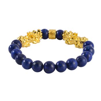 2er Set - Lapislazuli Armband und Ohrringe, ca., goldfarben 110.00 ct