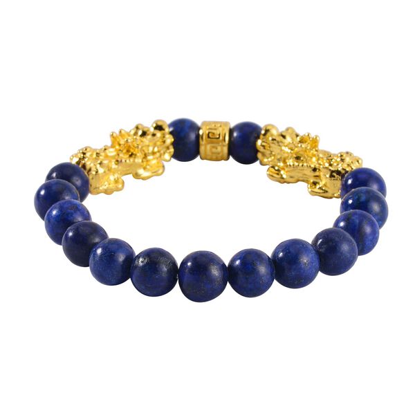 2er Set - Lapislazuli Armband und Ohrringe, ca., goldfarben 110.00 ct image number 4