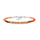 Feuer opal Armband ca. 18 cm + 3.5 cm Extender 925 Silber platiniert ca. 7.64 ct