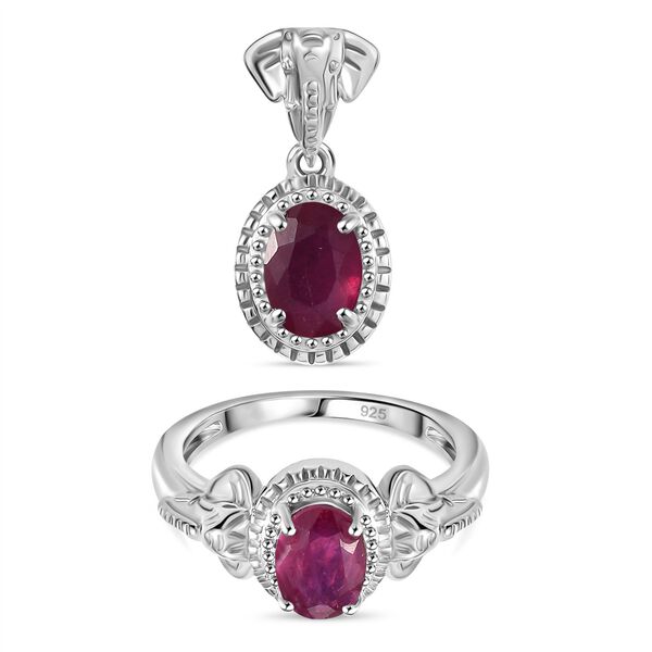 Afrikanisches Rubin Schmuckset - 2,44 ct.