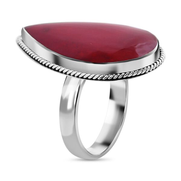 Royal Bali - Rote Koralle Ring, 925 Silber, (Größe 18.00) ca. 6.00 ct image number 3