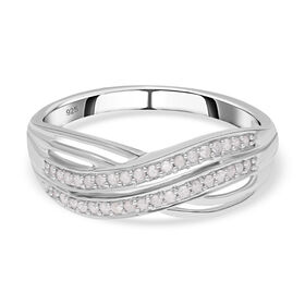 Weißer Diamant Ring, 925 Silber platiniert (Größe 20.00) ca. 0.20 ct