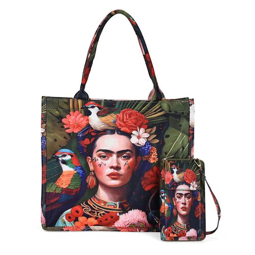 2-teiliges Taschenset - Shopper und Handytasche, ca. 40  x 12 x 35 cm (Shopper), ca. 20 x 11 x 2 cm (Handytasche), Sonnenblumen von Van Gogh