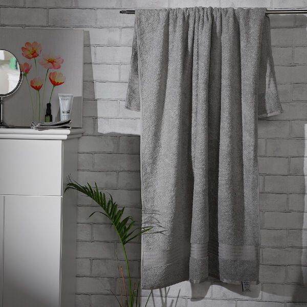 100% &Auml;gyptische Baumwolle XXL Badetuch, Gr&ouml;&szlig;e 90x165 cm, Grau image number 3