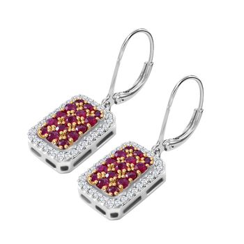 AA nat&uuml;rliche Mosambik Rubin  und Zirkon-Ohrringe - 2,22 ct.