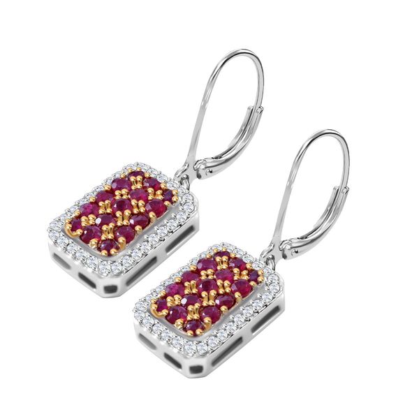 AA natürliche Mosambik Rubin  und Zirkon-Ohrringe - 2,22 ct. image number 3