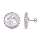 Weiße Keshi Perle Ohrringe 925 Silber rhodiniert