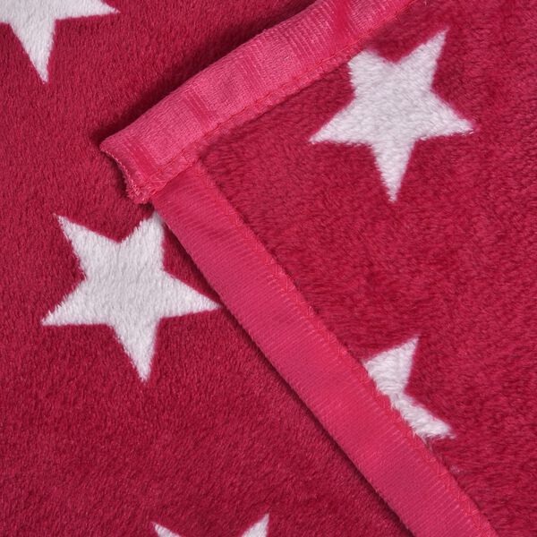 Bedruckte Flanell-Decke, gestrickt, rot image number 7