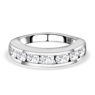 88 Facetten Moissanit-Ring, 925 Silber platiniert (Größe 16.00) ca. 1,61 ct 88 Facetten Moissanit-Ring, 925 Silber platiniert (Größe 16.00) ca. 1,61 ct