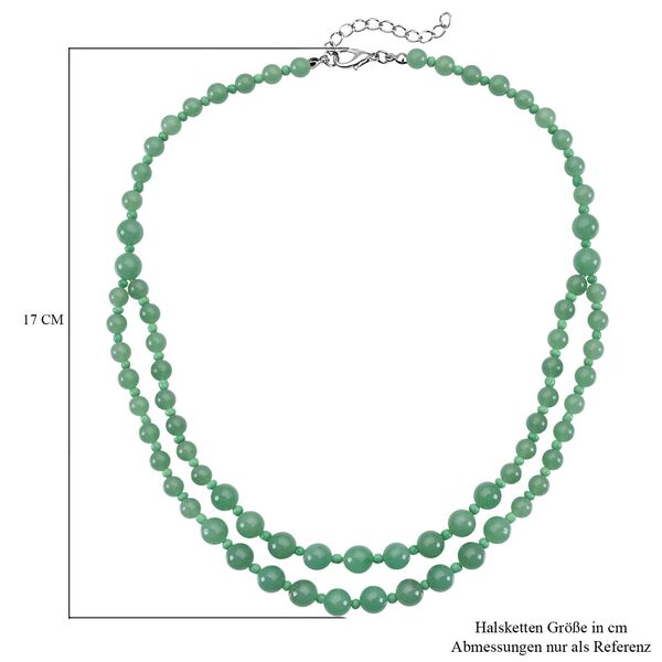 Gr&uuml;ne Aventurin und Glas Halskette, ca. 45 cm, ca. 187.50 ct image number 6
