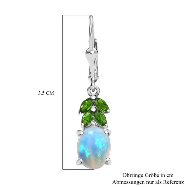 AA natürliche, äthiopische Welo Opal, Zirkon und Chromdiopsid-Ohrringe - 3,21 ct. image number 7