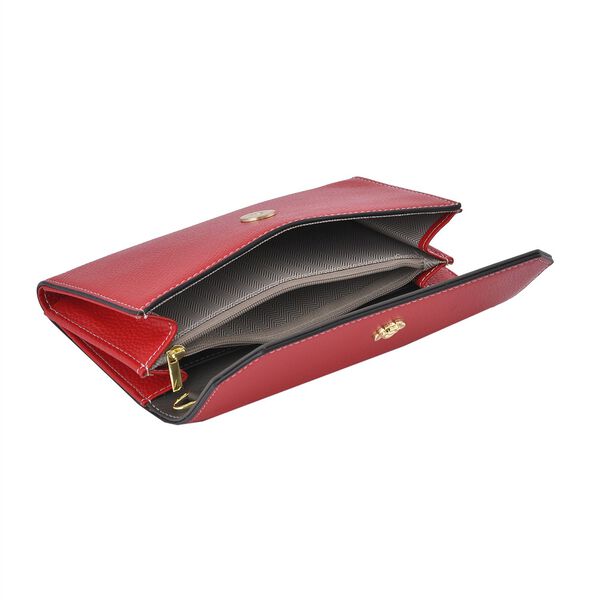 100% Echtleder Clutch mit RFID Schuz, 120 cm metall Riehmen, 20x12 cm, rot image number 5