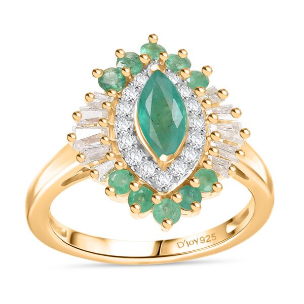 D&rsquo;Joy AAA Kagem sambischer Smaragd und Moissanit Anh&auml;nger mit 50cm Kette und Ring image number 4