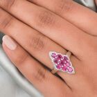 Afrikanischer Rubin und Zirkon-Ring, 925 Silber platiniert  ca. 1,85 ct image number 2