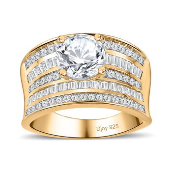Moissanit Ringe 925 Silber Gelbgold Vermeil (Gr&ouml;&szlig;e 18.00) ca. 3.59 ct