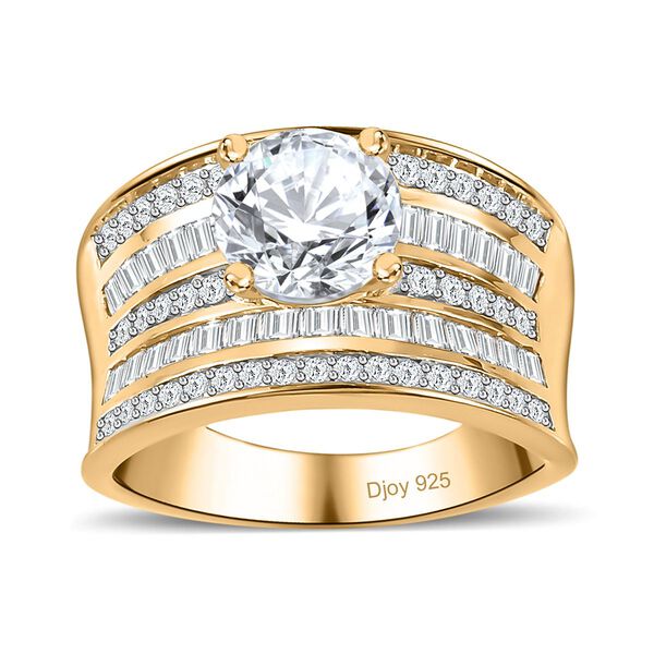 Moissanit Ringe 925 Silber Gelbgold Vermeil (Größe 18.00) ca. 3.59 ct image number 4