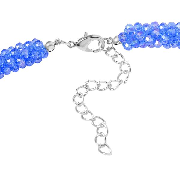 Blaue Kristallperlen-Halskette, ca. 50 cm+ 5 cm Extender image number 4