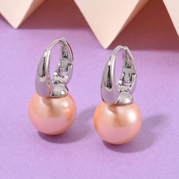 Pfirsich Muschelkernperle Ohrringe image number 1