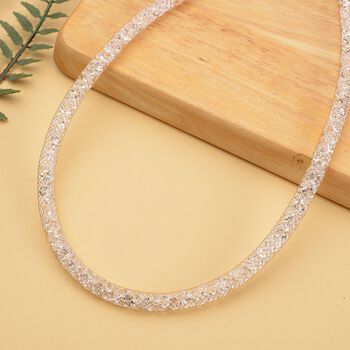 Wei&szlig;e Kristall-Halskette in Goldton, 49,5 cm - 85 ct.