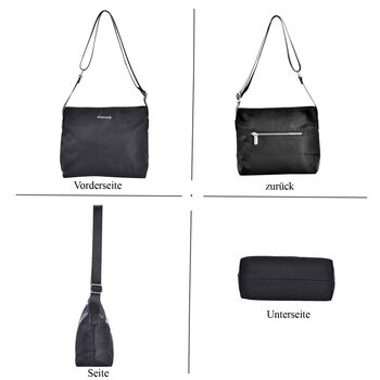 Sencillez - Crossbody Handtasche mit Schultergurt, Schwarz