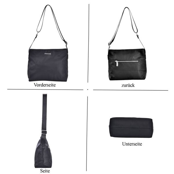 Sencillez - Crossbody Handtasche mit Schultergurt, Schwarz image number 4
