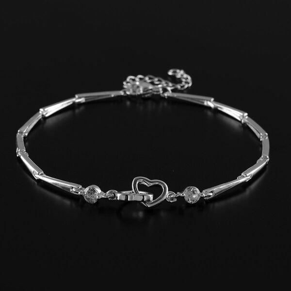 Wei&szlig;er Kristall Armband ca. 19 cm Messing image number 3