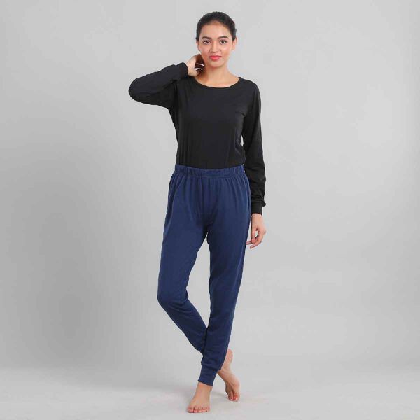 Elastische, eng anliegende Damenhose; Gr&ouml;&szlig;e L, Dunkelblau image number 4