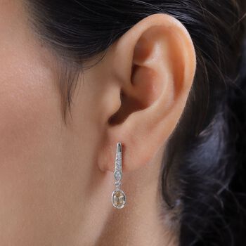 AA Ceylon kaiserliche Granat und wei&szlig;e Zirkon-Ohrh&auml;nger - 1,34 ct.