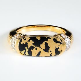 Tucson Exklusive- Goldenite, Weißer Zirkon Ring 925 Silber 750 Gelbgold Vermeil (Größe 19.00) ca. 2.27 ct