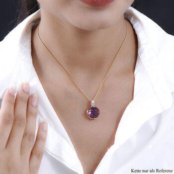 AA afrikanischer Amethyst und Zirkon-Anh&auml;nger - 11,09 ct.