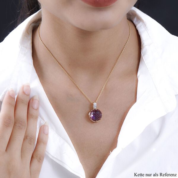 AA afrikanischer Amethyst und Zirkon-Anh&auml;nger - 11,09 ct. image number 2