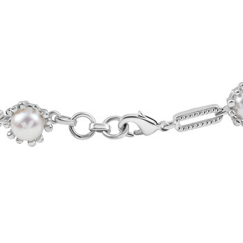 S&uuml;&szlig;wasser Perle (7.5-8 mm)Armband ca. 19 cm, nickelfreies Messing