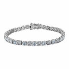 88 Facetten Moissanit Armband, ca. 19 cm, 925 Silber platiniert ca. 15.18 ct