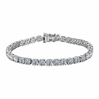 88 Facetten Moissanit Armband, ca. 19 cm, 925 Silber platiniert ca. 15.18 ct