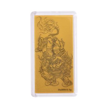 999er Gold, Goldpl&auml;ttchen mit Pixiu-Motiv, 100 mg