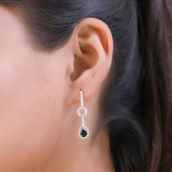 Nat&uuml;rliche Chrom Turmalin und wei&szlig;e Zirkon-Ohrringe - 1,50 ct.